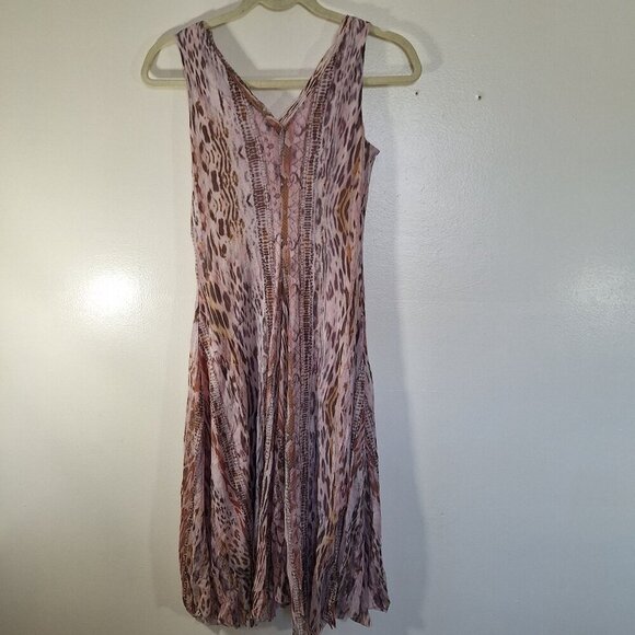 T Tahari Cheetah Print ruffle Dress size XS summer Vacation travel - Picture 2 of 6